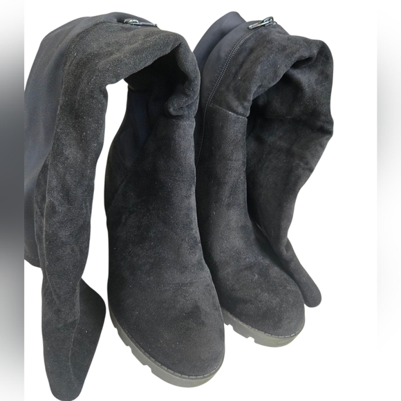 Rouge 9 Black Women's Knee-High Boots Size 9 - Picture 3 of 12